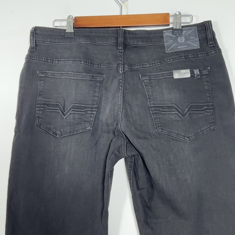 Buffalo David Bitton Jeans Ash-X Slim Stretch Mens Sz 33x34 Black Rinse NWT - Picture 4 of 13